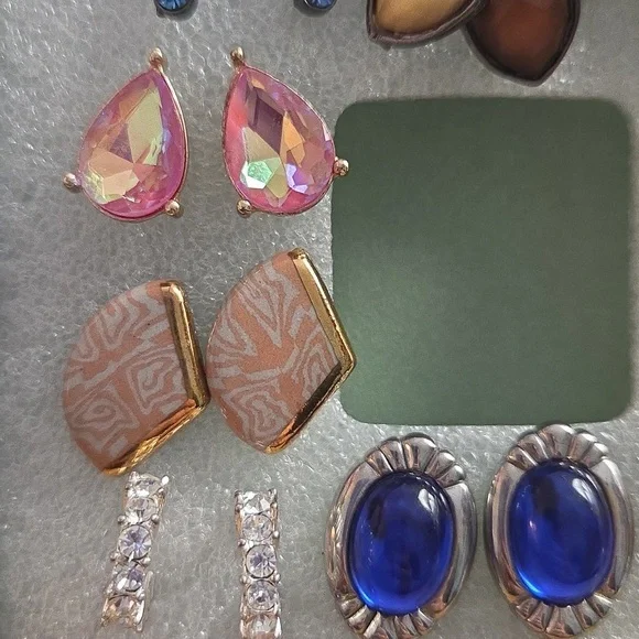 14 Set of Multi-Color Vintage & Modern Earrings Lot / Bundle - Picture 4 of 7